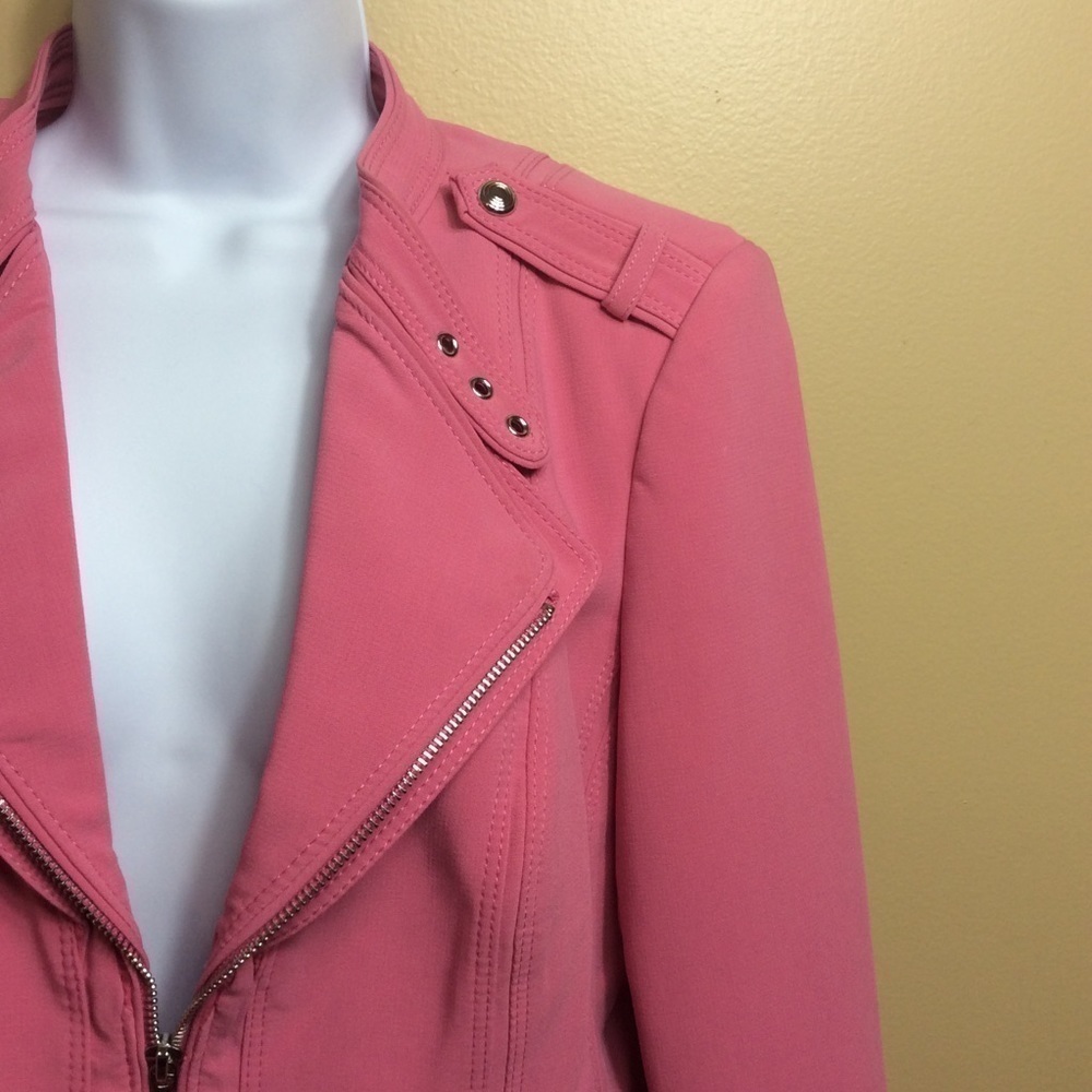 NWOT WHBM pink Moto blazer. Barbiecore. Size 10. - Picture 4 of 8